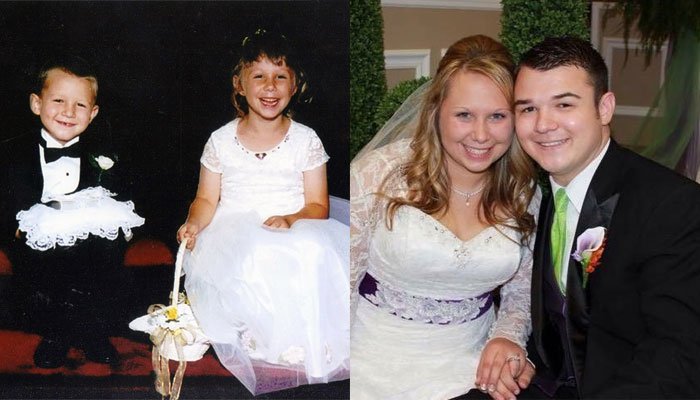 Они встретились на свадьбе в детстве и спустя 14 лет поженились в той же церкви