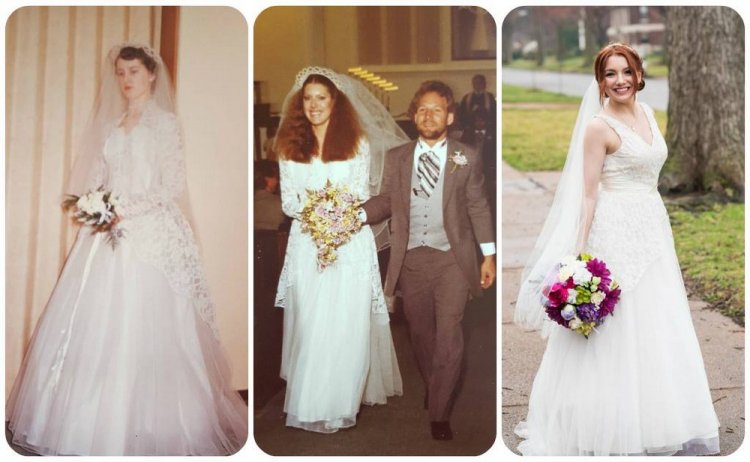Невеста вышла замуж в том же платье, что её бабушка и мама