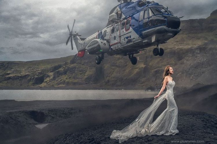 Как вертолет сорвал необыкновенную свадебную фотосессию (ВИДЕО)