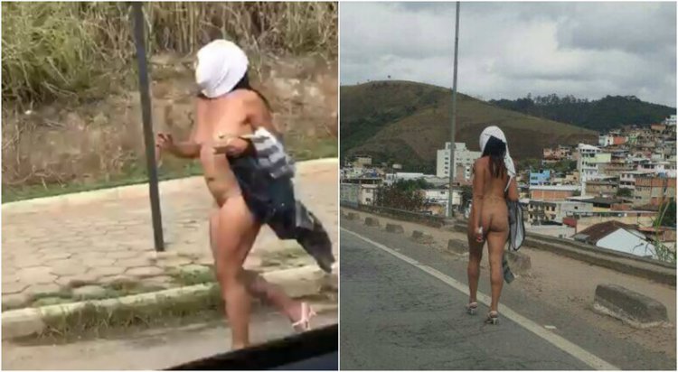 Голая бразильянка на дороге смутила водителей